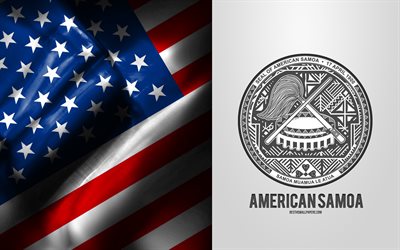 Seal of American Samoa, USA Flag, American Samoa emblem, American Samoa coat of arms, American Samoa badge, American flag, American Samoa, USA