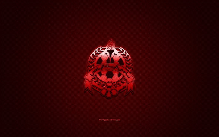 Al-Rayyan SC, Katar futbol kul&#252;b&#252;, QSL, kırmızı logo, kırmızı karbon fiber arka plan, Katar Yıldızlar Ligi, futbol, Al Rayyan, Katar, Al-Rayyan SC logosu