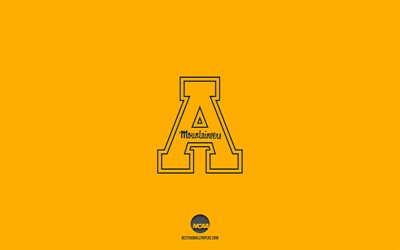 Appalachian State Mountaineers, Amerikan futbol takımı, sarı arka plan, Appalachian State Mountaineers logo, grunge sanat, NCAA, Amerikan Futbolu, Appalachian State Mountaineers amblemi