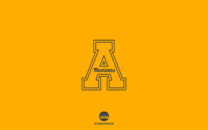 Appalachian State Mountaineers, time de futebol americano, fundo amarelo, logotipo dos Appalachian State Mountaineers, arte do grunge, NCAA, futebol americano, emblema dos Appalachian State Mountaineers
