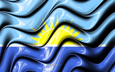 Riohacha Flag, 4k, Cities of Colombia, South America, Day of Riohacha, Flag of Riohacha, 3D art, Riohacha, colombian cities, Riohacha 3D flag, Colombia