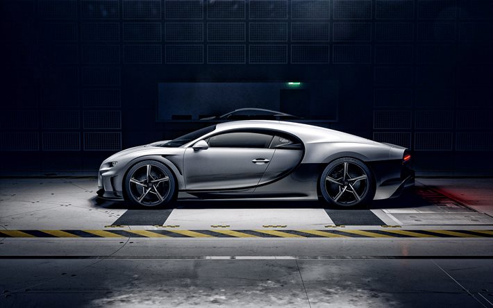 2022, Bugatti Chiron Super Sport, 4k, vista lateral, exterior, hipercarro, novo Chiron Super Sport, cup&#234; esportivo de luxo, Bugatti