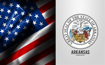 Seal of Arkansas, USA flagga, Arkansas emblem, Arkansas vapensk&#246;ld, Arkansas badge, amerikansk flagga, Arkansas, USA