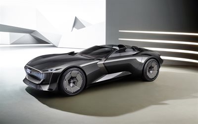 2021, Audi Skysphere, 4k, front view, exterior, black coupe, new Skysphere, concepts, German cars, Audi