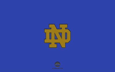 Notre Dame Fighting Irish, blue background, American football team, Notre Dame Fighting Irish emblem, NCAA, Indiana, USA, American football, Notre Dame Fighting Irish logo