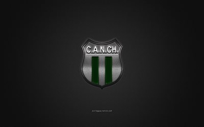 Nueva Chicago, Argentine football club, silver logo, gray carbon fiber background, Primera B Nacional, football, Buenos Aires, Argentina, Nueva Chicago logo