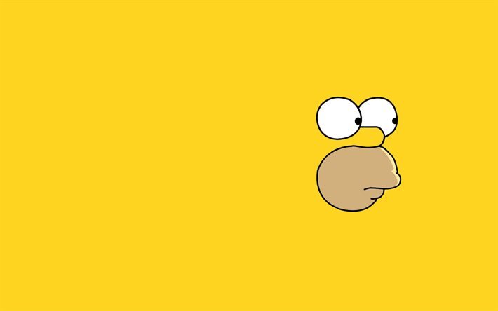 Simpsons, gul bakgrund, Homer Simpson