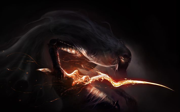 Dark Souls 3, fire sword, 2016, monster