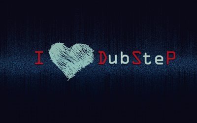 I Love Dubstep, creative, blue background