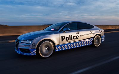 Audi S7 Sportback, 2017, police sport car, new cars, tuning, S7 Police, AU-spec, Audi
