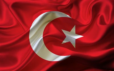 Turquia bandeira, Bandeira da turquia, textura de seda, bandeira da Turquia, o simbolismo da Turquia