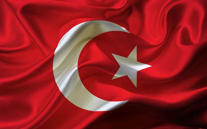 Turqu&#237;a bandera, bandera de turqu&#237;a, de seda, de textura, de la bandera de Turqu&#237;a, el simbolismo de Turqu&#237;a
