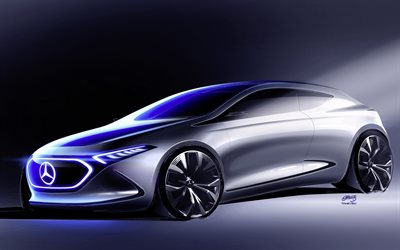 Mercedes-Benz Concepto de EQA, 4k, 2018 coches, conceptos, supercars, Mercedes