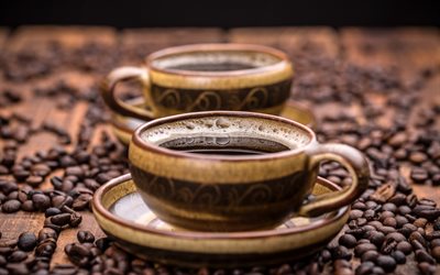 kahve, kahve &#231;ekirdekleri, sabah, mis kokulu bir fincan kahve