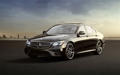 E sınıfı Mercedes-Benz E43 AMG, 2017, sedan, siyah Mercedes, yeni-