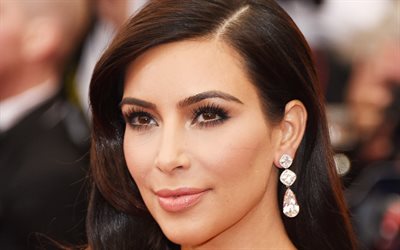 Kim Kardashian, Amerikalı yıldız, portre, G&#252;zel kadın, y&#252;z, makyaj