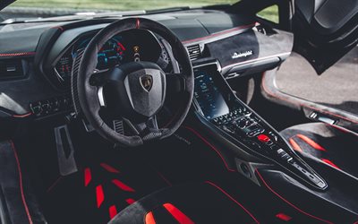 Lamborghini Centenario, interior, 2018 cars, supercars, Centenario, Lamborghini
