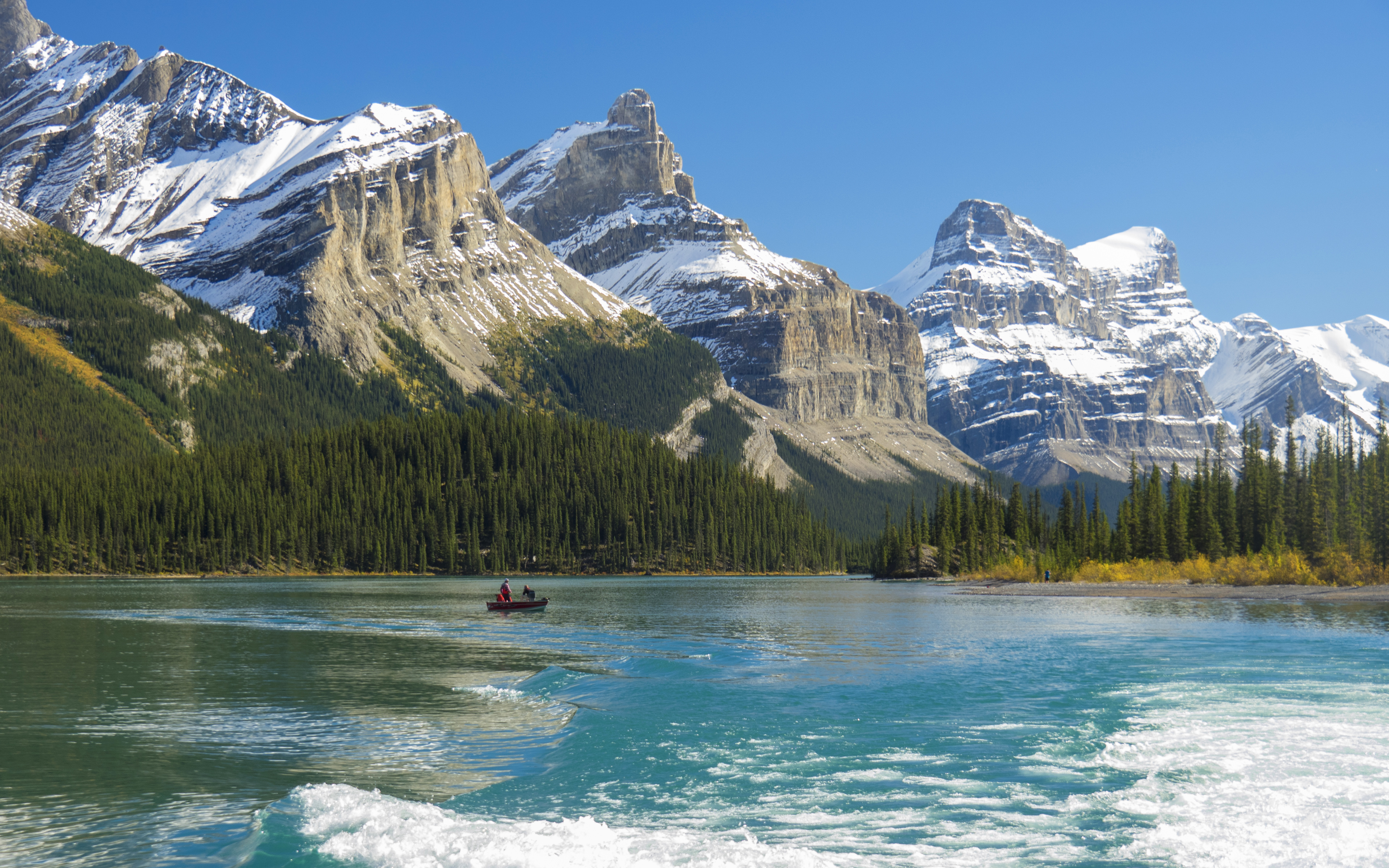 Download wallpapers Maligne Lake, 4k, mountains, canadian landmarks