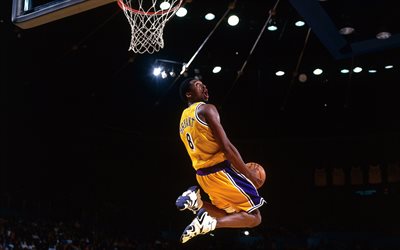 Kobe Bryant, basquete, Los Angeles Lakers, enterrada, NBA, LA Lakers, estrelas de basquete