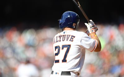 Jose Altuve, 4k, beisebol, Houston Astros, MLB, base, Major League Baseball