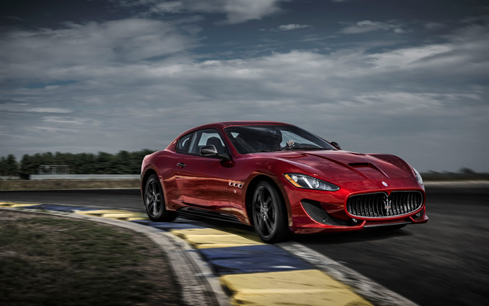 Maserati GranTurismo, 2018, rosso sport coup&#233;, auto di lusso, rosso GranTurismo, 4k, Maserati