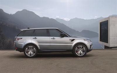Land Rover, Range Rover Sport, 2018, luxury silver SUV, British cars