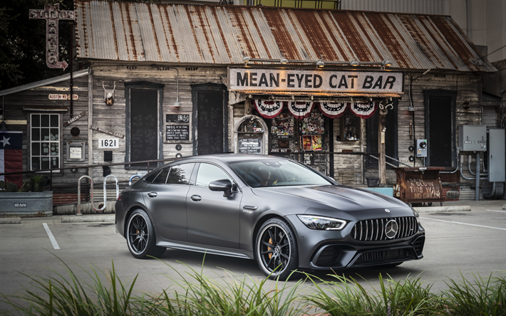 Mercedes-AMG GT 63S, 2019, 4MATIC, 4 Door Coupe, matt black GT 63S, luxury cars, sports coupe, tuning 63S, German cars, Mercedes