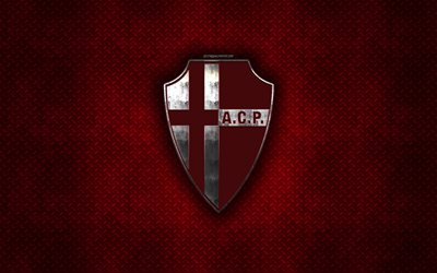 Padova T&#252;rk, İtalyan Futbol Kul&#252;b&#252;, kırmızı metal doku, metal logo, amblem, Padua, İtalya, Serie B, yaratıcı sanat, futbol