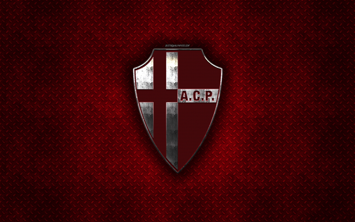Padova Calcio, Italian football club, red metal texture, metal logo, emblem, Padua, Italy, Serie B, creative art, football
