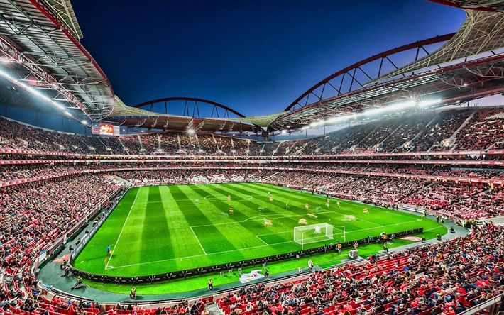 Download wallpapers Benfica Stadium, match, Estadio da Luz, full