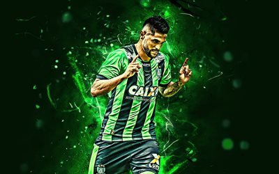 Luan, goal, America Mineiro FC, brazilian footballers, soccer, Luan Michel de Louza, America MG, Brazilian Serie A, football, neon lights, Brazil