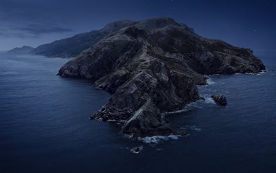 Santa Catalina Island, night, Pacific Ocean, beautiful island, cape, coast, California, USA