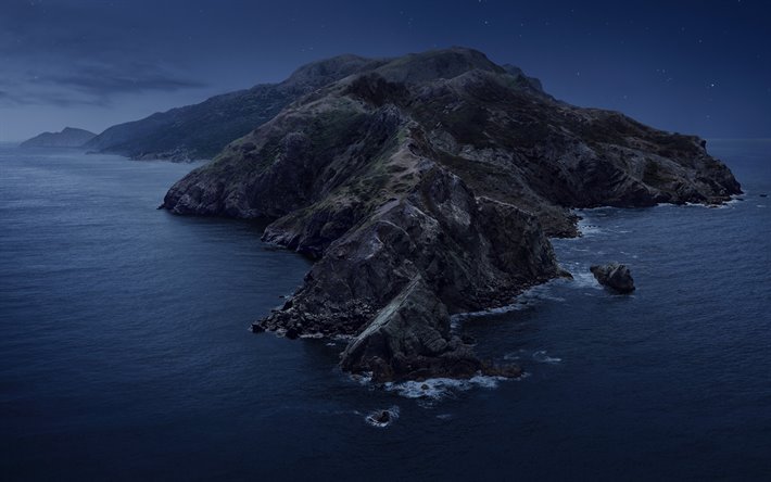 Santa Catalina Adası, gece, Pasifik Okyanusu, g&#252;zel ada, cape coast, Kaliforniya, ABD