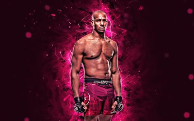 Mike Rodriguez, 4k, purple neon lights, american fighters, MMA, UFC, Mixed martial arts, Mike Rodriguez 4K, UFC fighters, MMA fighters, Slow