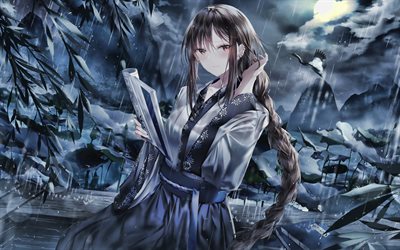 assassin, 4k -, manga -, type-moon, fate-serie, schicksal grand ordnung, kimono