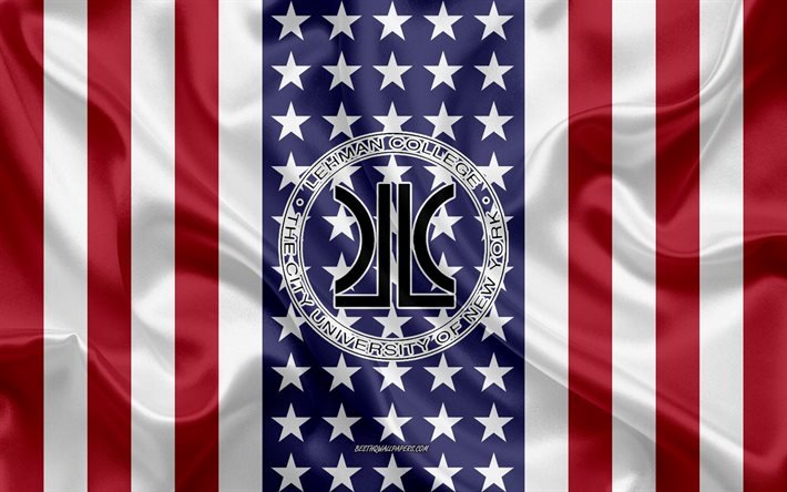 Lehman College Emblem, American Flag, Lehman Collegen logo, New York, Yhdysvallat, Lehman College