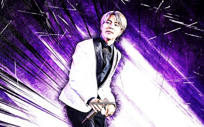 4k, Jimin, grunge art, BTS, korean band, Park Ji-min, violet abstract rays, Kpop, celebrit&#224; coreana, Bangtan Boys, K-pop, Jimin BTS, Jimin 4K