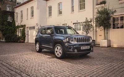 Jeep Renegade Limited, 2021, exterior, front view, gray SUV, new gray Renegade, american cars, Jeep