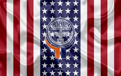 Emblema da Lincoln University, bandeira americana, logotipo da Lincoln University, S&#227;o Francisco, EUA, Lincoln University