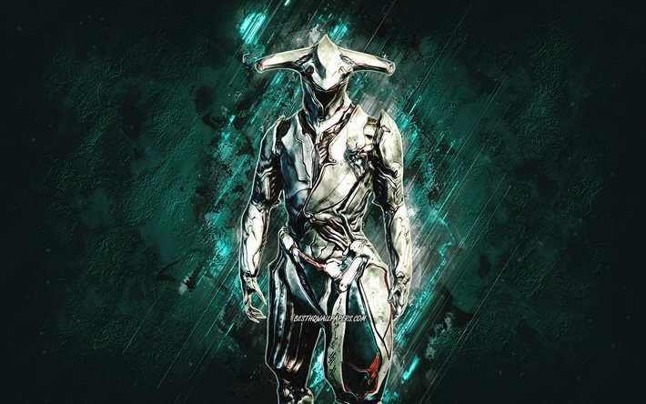 Loki, Warframe, blue stone background, Warframe characters, Loki Warframe, Loki skin, creative art