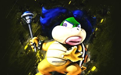 Ludwig von Koopa, Super Mario, Mario Party Star Rush, characters, yellow stone background, Super Mario main characters, Ludwig von Koopa Super Mario