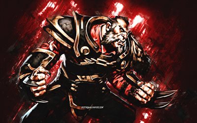 Lycan Guide, Dota 2, red stone background, Dota characters, Dota art, Lycan Guide character