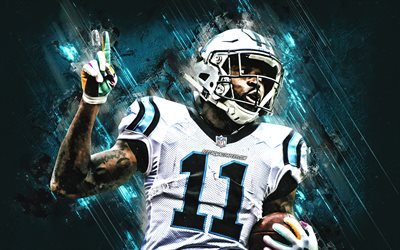 Natrell Jamerson, Carolina Panthers, NFL, turquoise stone background, American football, National Football League