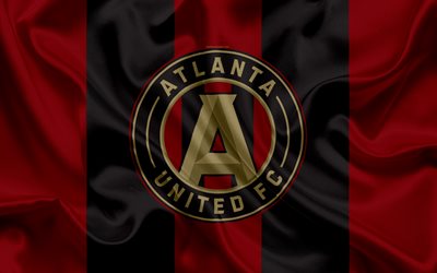 Atlanta United FC, American Football Club, MLS, USA, Major League Soccer, emblem, logo, silk flag, Atlanta, Georgia, football