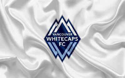 Vancouver Whitecaps FC, American Club de F&#250;tbol de la MLS, estados UNIDOS, la Major League Soccer, emblema, logo, bandera de seda, Vancouver, Columbia Brit&#225;nica, Canad&#225;, el f&#250;tbol