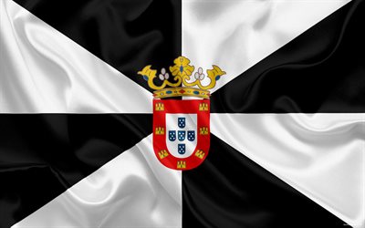 flagge von ceuta, der autonomen region in spanien, ceuta, gibraltar, seidene fahne, wappen