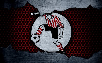 Sparta Rotterdam, 4k, logo, Eredivisie, le football, club de football, pays-bas, grunge, m&#233;tal, texture, Sparta Rotterdam FC