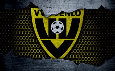 運, 4k, ロゴ, Eredivisie, サッカー, サッカークラブ, オランダ, VVV-運, グランジ, 金属の質感, 運FC