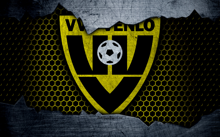 Venlo, 4k, logo, Campeonato holand&#234;s, futebol, clube de futebol, Pa&#237;ses baixos, VVV-Venlo, grunge, textura de metal, Venlo FC