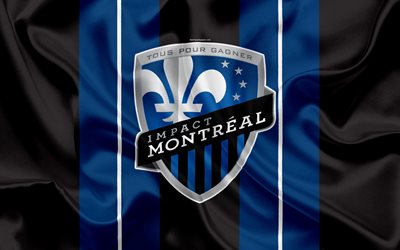 Montreal Impact FC, Club di Football Americano, MLS, USA, Major League Soccer, emblema, logo, bandiera di seta, Montreal, Canada, calcio